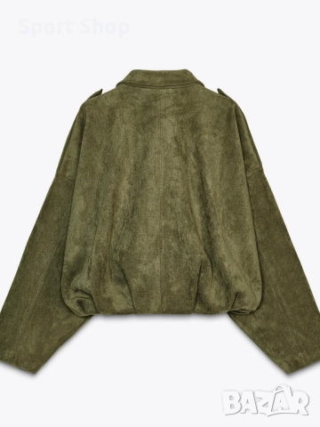 Дамско яке бомбър с ефект на велур , снимка 3 - Якета - 52867321