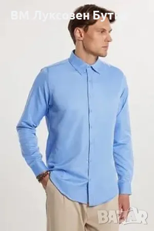 Tudors – Мъжка Прилепнала Риза с Дълъг Ръкав, снимка 1