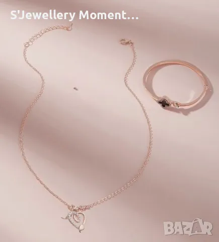 Сребърно колие 925 PANDORA Rose Gold Snake Heart, снимка 2 - Колиета, медальони, синджири - 47162080