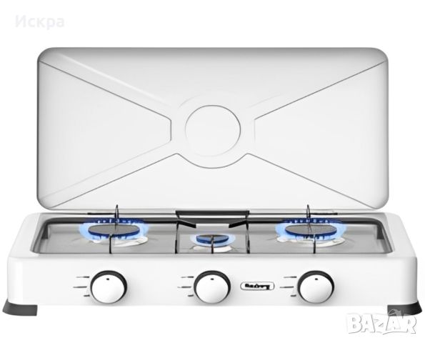 Троен газов котлон с капак Rosberg R51454E3, 30mbar 2x2.2kWh+1x1kWh, снимка 6 - Котлони - 46303089