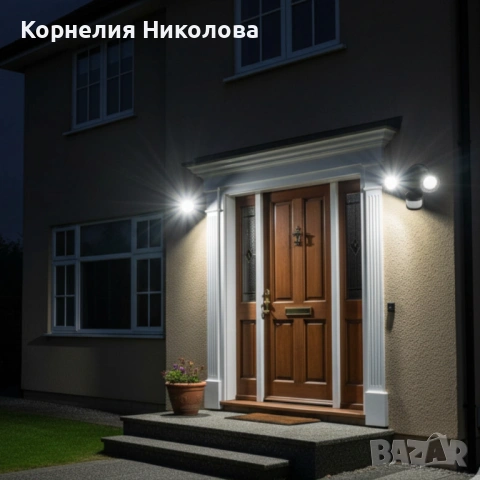 LED външна лампа със сензор за движение, 16W 1900LM 5000K дневна светлина