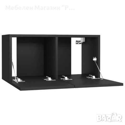 ТВ шкафове, 4 бр, черни, 60x30x30 см, ПДЧ   , снимка 6 - Шкафове - 45751332