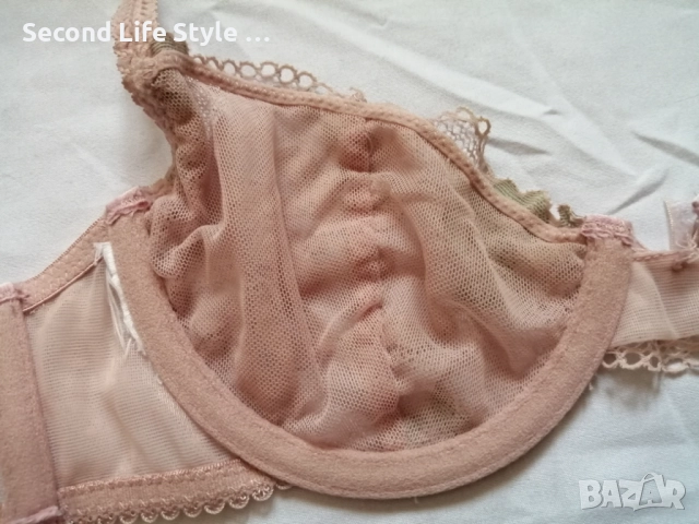 70А кокетен прозрачен дантелен сутиен в розов цвят, снимка 11 - Бельо - 52922265