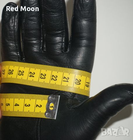 Черни Дамски Ръкавици От Естествена Кожа Размер S, снимка 17 - Ръкавици - 45423309
