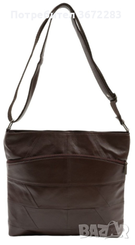 Стилна дамска чанта от естествена кожа с дълга дръжка за рамо, снимка 3 - Чанти - 45009707