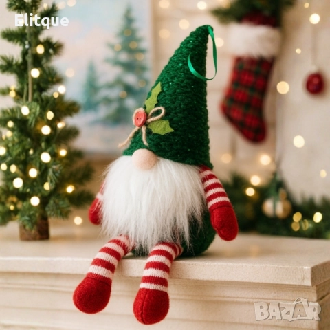 Коледна играчка джудже – Перфектна украса за елха и дом, снимка 4 - Декорация за дома - 52543752