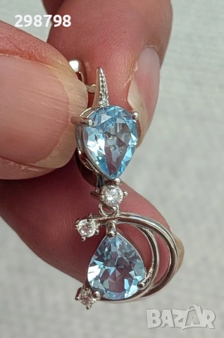 Сребърен комплект от естествен топаз, снимка 6 - Бижутерийни комплекти - 53869014