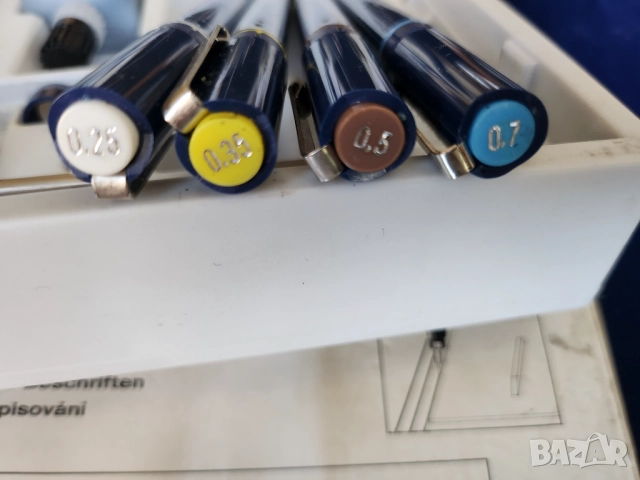 Рапидографи Centropen-Centrograf 9070, к-т 4 броя писци: 0,7/0,5/0,35/0,25 мм, нов, отличен + 2 туша, снимка 4 - Ученически пособия, канцеларски материали - 51442940