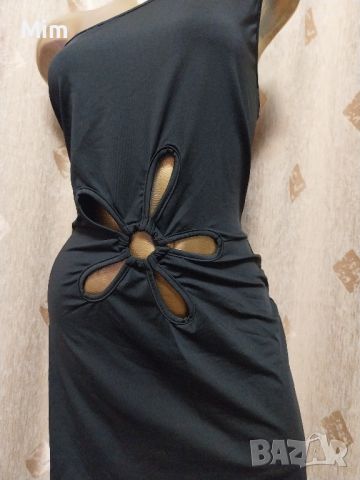 4XL Черна рокля със изрязано цвете , снимка 5 - Рокли - 45216064