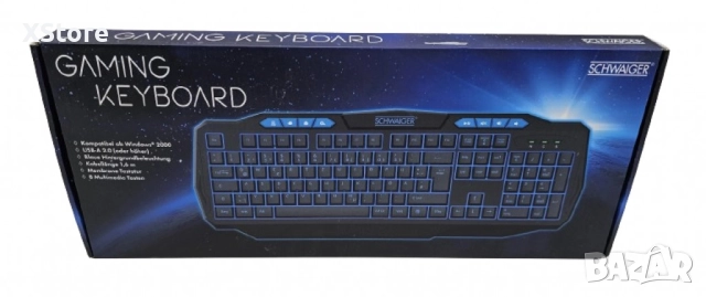 Гейминг клавиатура със синя подстветка GT200, снимка 2 - Клавиатури и мишки - 52556023