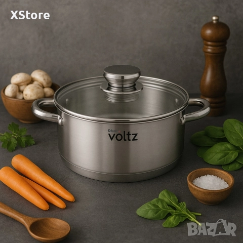 Тенджера Voltz Плитка, Индукция, Неръждаема стомана, снимка 2 - Съдове за готвене - 52507670