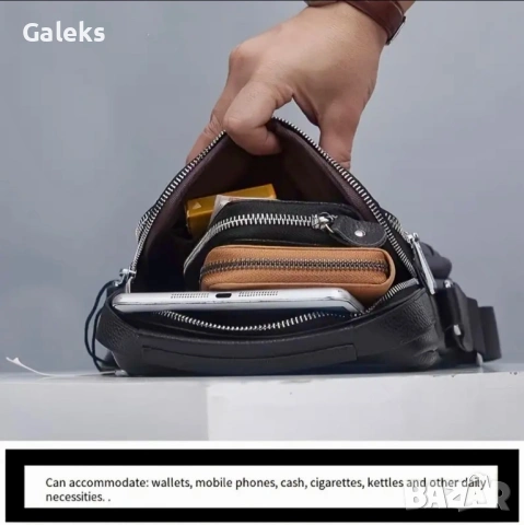 Мъжка изискана и луксозна чанта /Селектирана черна естест. кожа -9% Промоция!, снимка 13 - Чанти - 53102230