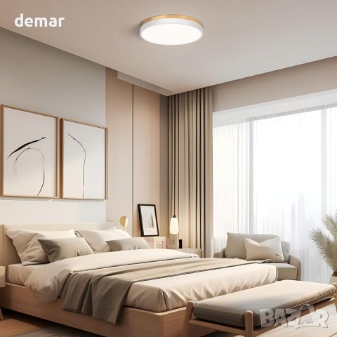 Плафон Vikaey 30 см, бял, LED лампа за спалня, кухня, хол, коридор, антре 4000K 24W, снимка 5 - Лед осветление - 45745643
