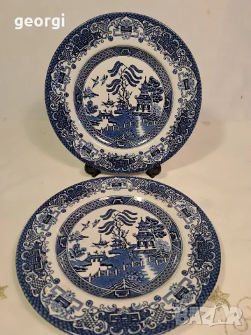 две чинии английски порцелан Old Willow   25/2