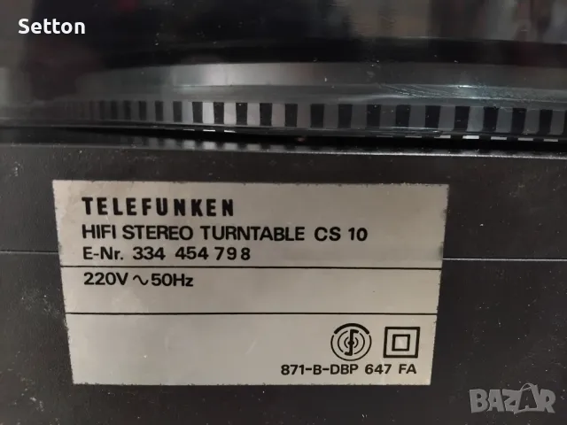 Telefunken CS 10 грамофон с директно задвижване, снимка 13 - Грамофони - 46913727