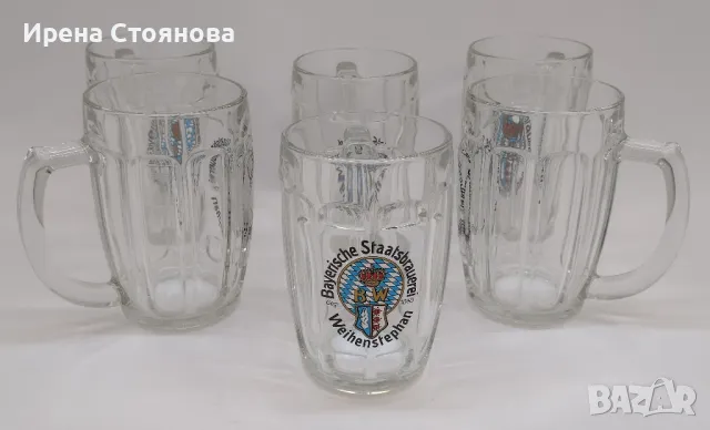 Комплект от 6 халби за бира с вместимост 500 мл, чисто нови, Weihenstephan