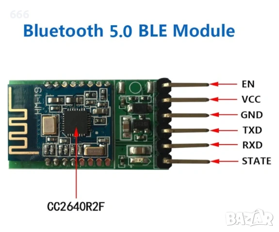 DSD TECH DSD TECH HM-19 Bluetooth 5.0 BLE модул с чип CC2640R2F за Arduino, снимка 2 - Друга електроника - 53572990
