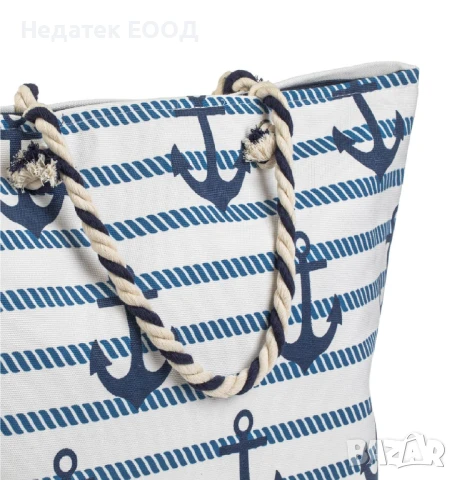 Плажна чанта с дизайн на котви, 57x15x42см., снимка 2 - Чанти - 50694141