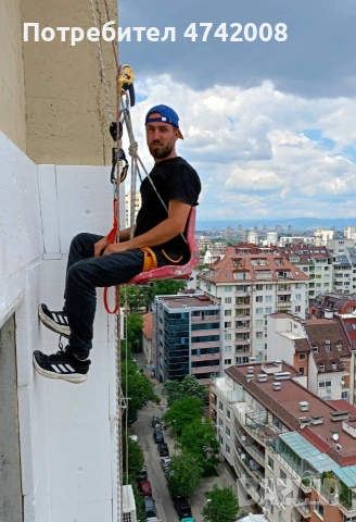 Топлоизолация от въже и скеле, алпинисти София, алпийски способ саниране по ремонт на фуги и фасади 