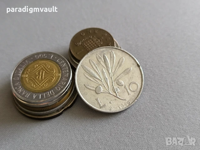 Монета - Италия - 10 лири | 1949г.