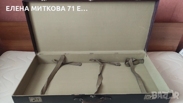 Голям ретро кожен куфар или калъф -с кожена дръжка, снимка 5 - Антикварни и старинни предмети - 53891066