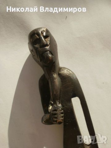 Стара фигурка статуетка бронз пластика, снимка 2 - Антикварни и старинни предмети - 46418654