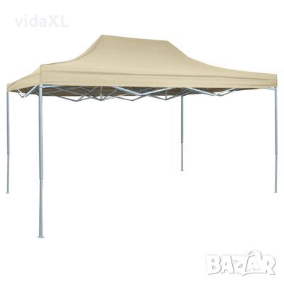 vidaXL Професионална сгъваема парти шатра, 3х4 м, стомана, кремава(SKU:48892