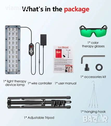 LED лампа с червена и близка инфрачервена светлина Astarexin, За лице и тяло, 3 режима на работа, снимка 8 - Друга електроника - 53119339