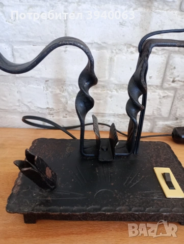 Стара лампа свещник от ковано желязо, снимка 8 - Антикварни и старинни предмети - 53864164