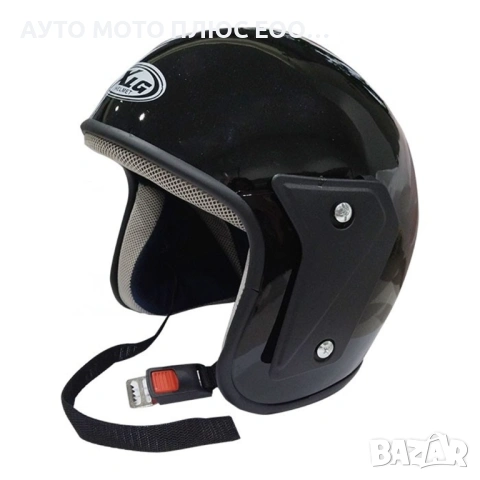 Каска за мотор с прозрачен визьор - Черен гланц, снимка 3 - Аксесоари и консумативи - 54220804