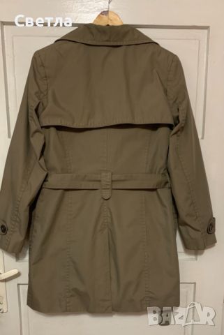 Шлифер H&M, подплата, платки, колан, 2 външни и 1 вътрешен джоб. Размер EUR - 42; US - 12., снимка 5 - Шлифери - 46246556