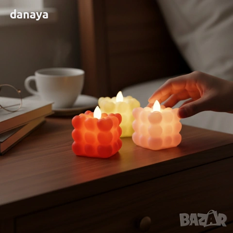 6299 LED свещ Куб от сърца – романтична светеща декорация