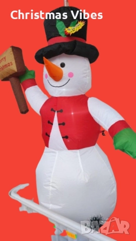 Снежен човек,надуваем,LED светлини,многоцветен, снимка 8 - Декорация за дома - 52092587