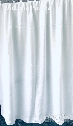 Две бели ленени (100%) пердета 2 броя, снимка 3 - Пердета и завеси - 51572673