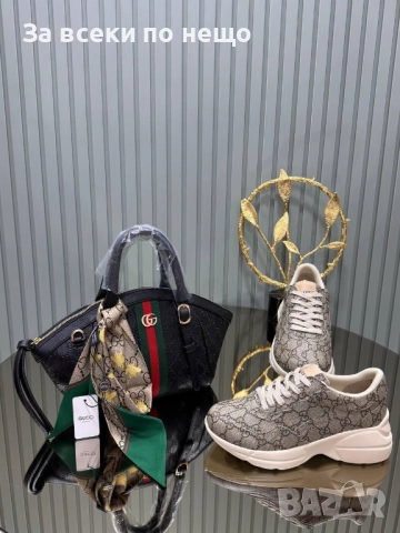 Louis Vuitton Gucci Комплект Дамски Маратонки и Дамска Чанта - Различни Цветове И Модели Код SK408, снимка 4 - Маратонки - 52870910