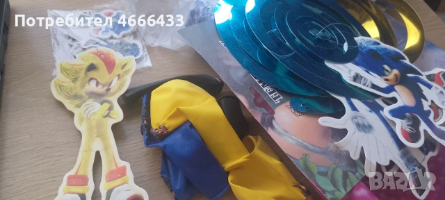 Украса за рожден ден Соник, снимка 3 - Игри и пъзели - 53164779