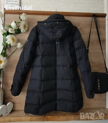 Черно зимно яке с качулка гъши пух VANNICCI , снимка 10 - Якета - 52142618