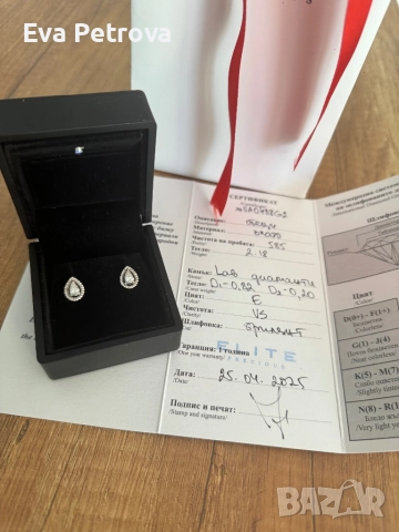Диамантени обеци от Elite бижутерска къща, снимка 7 - Обеци - 52548058