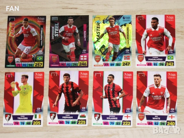 78 бр. футболни карти Панини от Висшата английска лига 2023 PANINI PREMIER LEAGUE ADRENALYN XL, снимка 3 - Футбол - 53401643