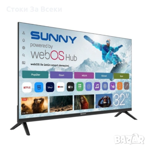Sunny 32” Smart LED TV с WebOS и тройна тунер система, снимка 3 - Телевизори - 53146782