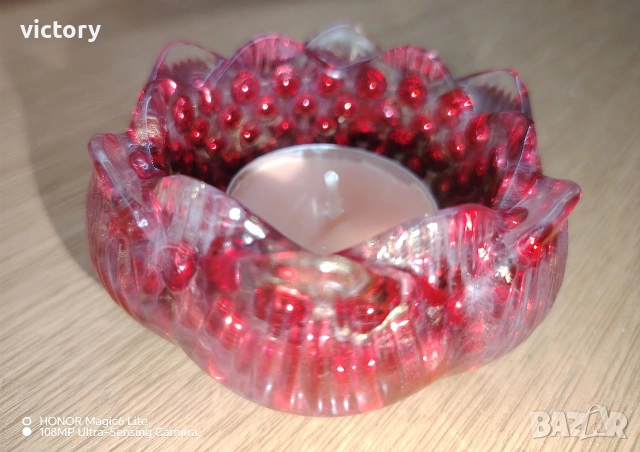 Ръчно изработен свещник от епоксидна смола | Уникален подарък и декорация, снимка 3 - Декорация за дома - 53296705