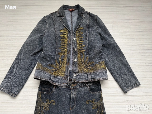 16 евро нов ластичен дънков комплект размер M-L. , снимка 3 - Дънки - 54235398