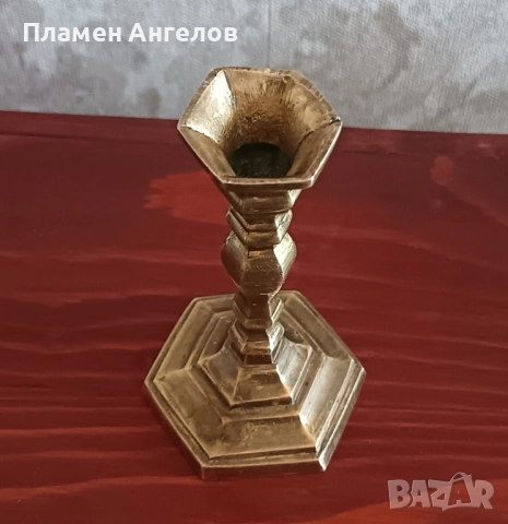 стар бронзов свещник, снимка 3 - Антикварни и старинни предмети - 51431648
