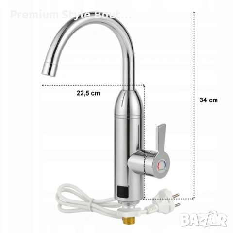 Електрически хромиран смесител с моментално загряване на водата и LCD екран - винаги топла вода, снимка 15 - Друга електроника - 53891301