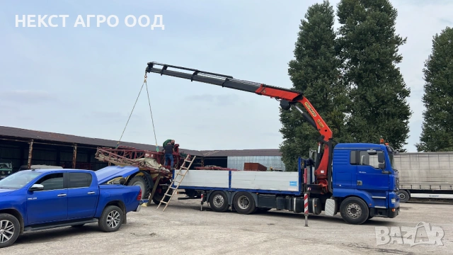 Транспортни услуги с Камион с кран в Пловдив и цялата страна. Услуги с 20 метров кран. Автокран.