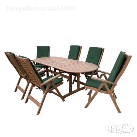 Градински комплект Marina IV Muhler Meranti 7 части, дърво, снимка 1