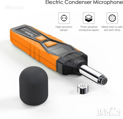 Tadeto Шумомер, преносим цифров децибеломер от 30dB до 130dB с LCD дисплей, претеглен спрямо климати, снимка 5 - Други - 52918350