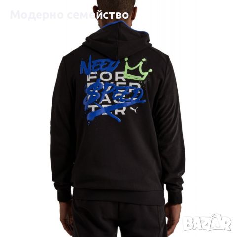 Мъжко спортно горнище puma x need for speed motorsport hooded sweat jacket black, снимка 2 - Спортни дрехи, екипи - 46788391