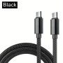 USB Type-C to USB Type-C Charging Cable 60W, найлонова оплетка - 200 см, снимка 2