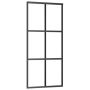 vidaXL Плъзгаща врата, ESG стъкло и алуминий, 90x205 см, черна（SKU:151009, снимка 1 - Други - 45312595